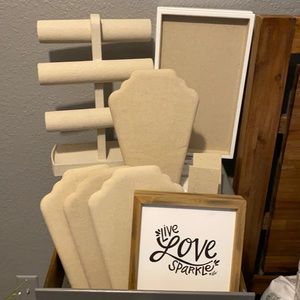 Stella and Dot Jewelry Display Trays, boards, and cute sign for new business